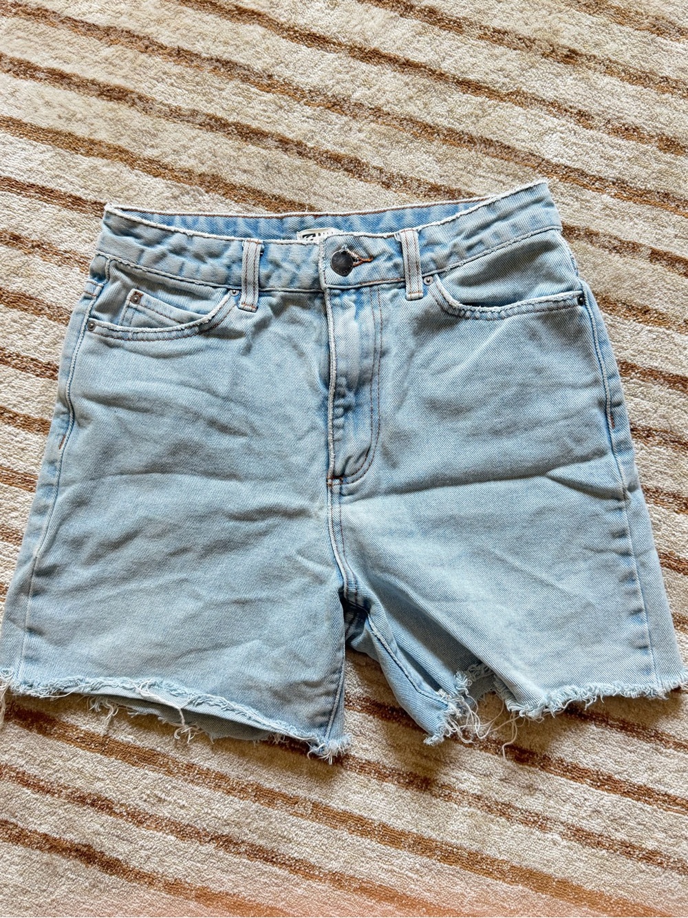 Billabong Light Wash High-Rise Cutoff Denim Shorts